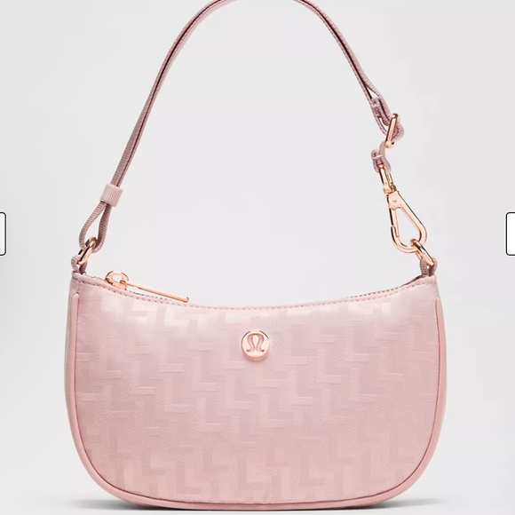 Lululemon City Essentials Mini Shoulder Bag 1L L Monogram Jacquard in Mink Berry - Picture 1 of 5